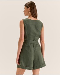 Review - Moss Linen Playsuit