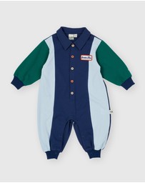 Goldie + Ace - Panelled Rugby Logo Romper - Babies