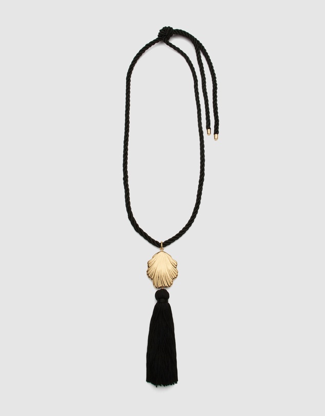 Seed Heritage - Shell Pendant Tassel Necklace