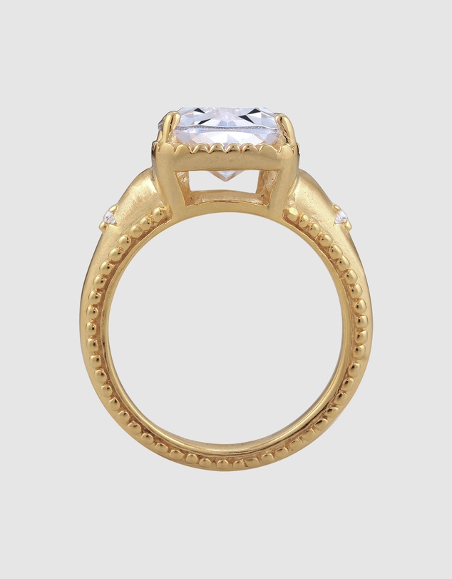 Elli Jewelry - Ring Zirconia 925 Sterling Silver Gold-Plated