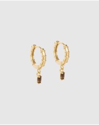 Kirstin Ash - Deco Smokey Quartz Hoops