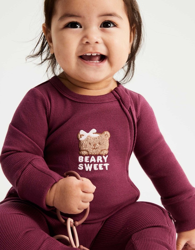 Cotton On Kids - Growie Long Sleeve Zip Romper
