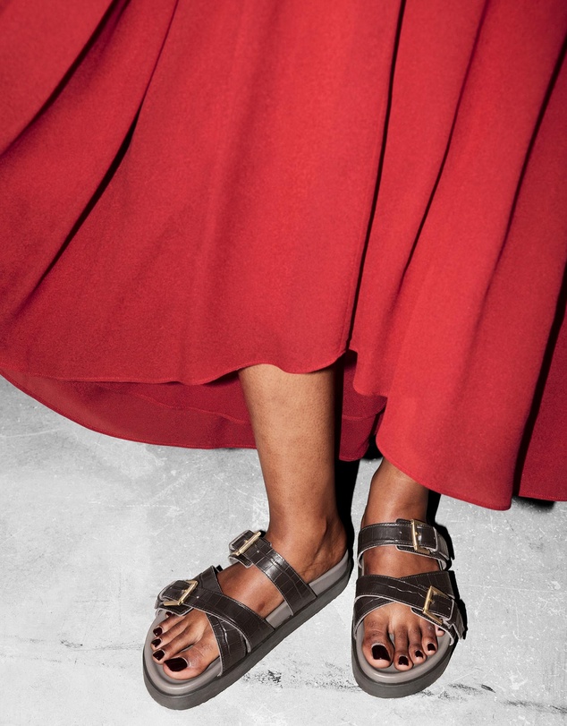 & Other Stories - Cross-Strap Leather Sandals