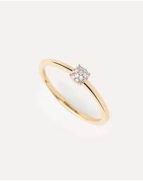 PDPAOLA - Diamonds and Gold Dona Solitary Ring