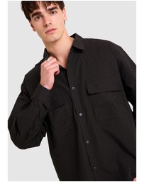 Black Noise White Rain - Oliver Tech Long Sleeve Shirt