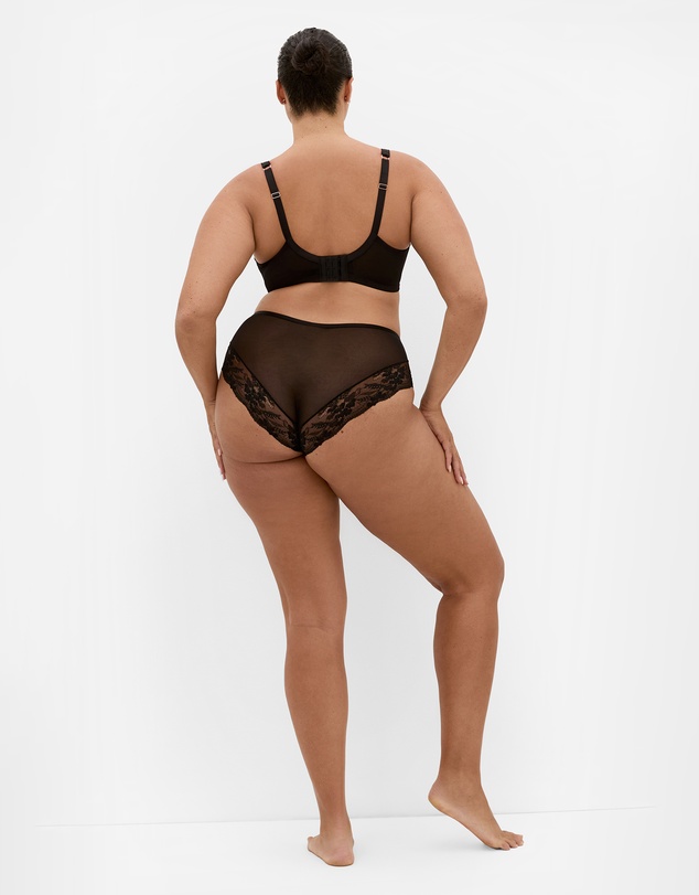 City Chic - Plus size Helena Ouvert Cheeky Panty - black