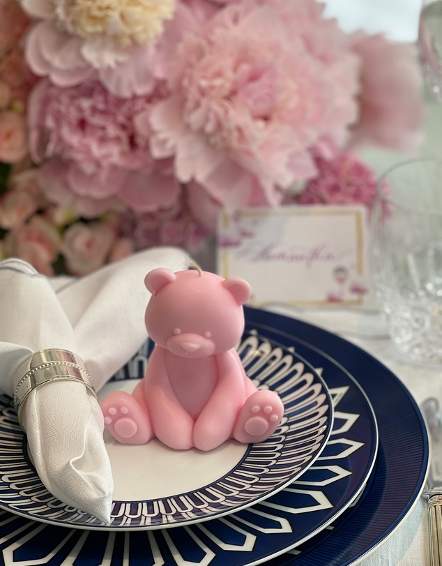 XRJ Celebrations - Teddy Candle Pink