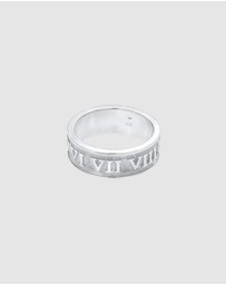 Kuzzoi - ICONIC EXCLUSIVE - Ring Band Roman Numbers in 925 Sterling Silver