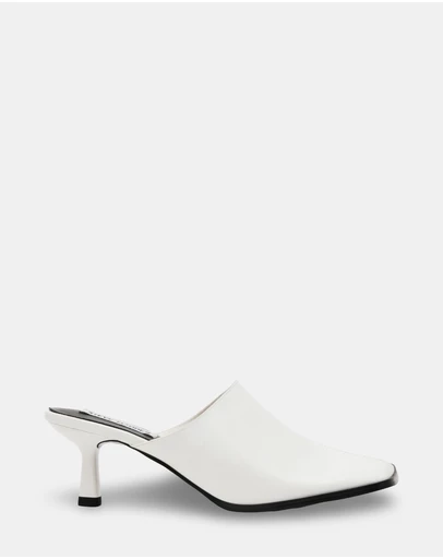 Steve Madden - Dempsey White Leather Heels