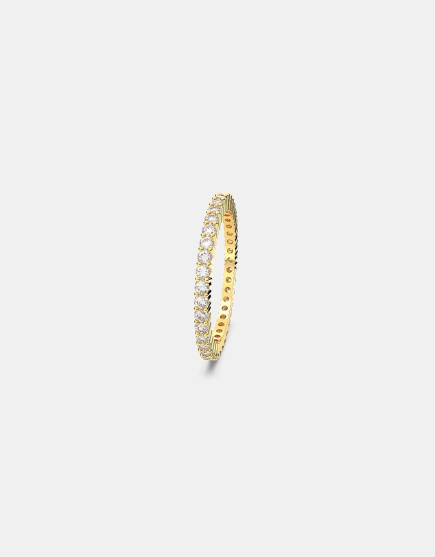 Swarovski - Matrix Vittore ring, Round cut, White, 18K gold finish