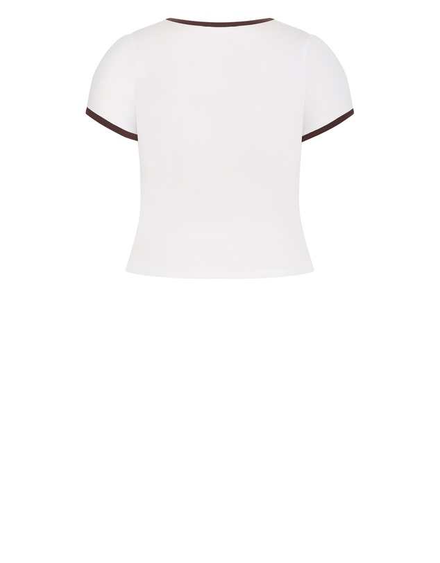 City Chic - Contrast Trim Micro Tee
