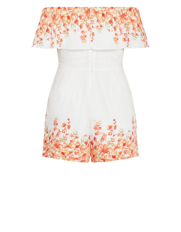City Chic - Poppy Print Playsuit