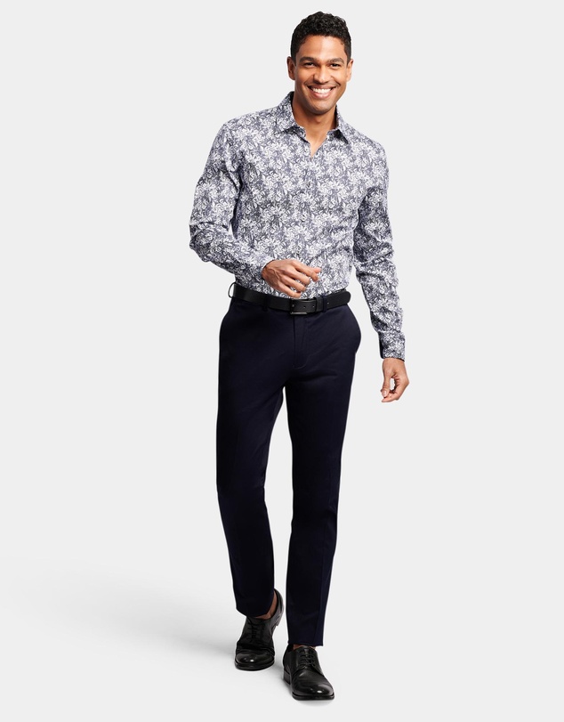 Brooksfield - Abstract Floral Print Slim Fit Dress Shirt