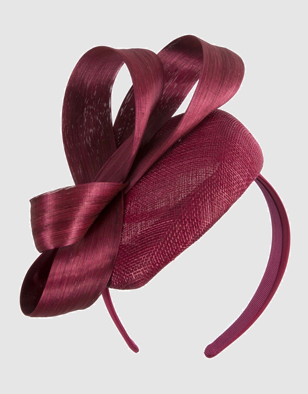 Max Alexander - Wine Pillbox Racing Fascinator