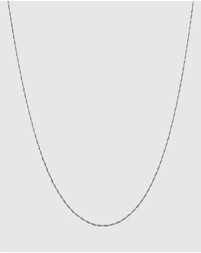 Kuzzoi - ICONIC EXCLUSIVE - Twisted Helix Chain Necklace in Oxidised 925 Sterling Silver