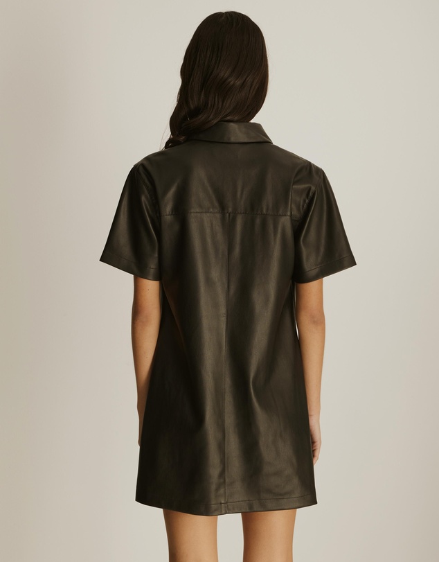Atmos&Here - Tori PU Mini Shirt Dress