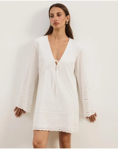 Atmos&Here - Alani Broderie LS Mini Dress