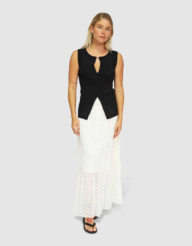 Belle & Bloom - Close To You Ribbed Button Up Sleeveless Vest