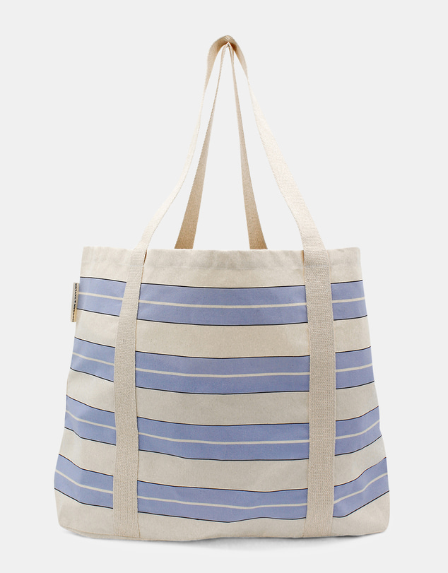 Morgan & Taylor - Cove Beach Tote Bag in Blue and White Stripe