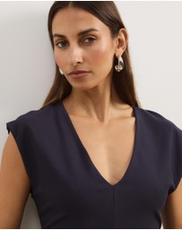 Atmos&Here - Freya V-Neck Ponte Midi Dress