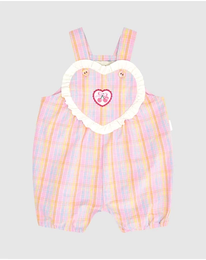 Huxbaby - Seaside Rainbow Stripe Shortalls - Babies