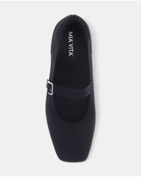 Mia Vita - Violet Mary-Jane Flats - Natural Black