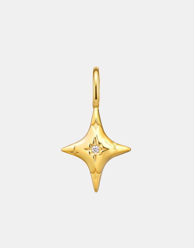 Zoe Olivia - 14K Gold Vermeil Cubic Zirconia Star Charm