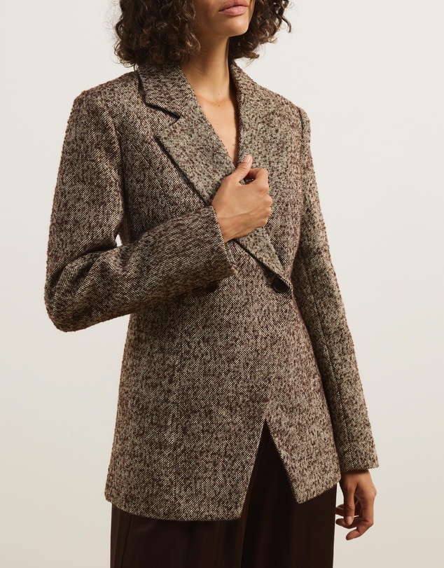 Atmos&Here - Beth Cinched Waist Tweed Blazer