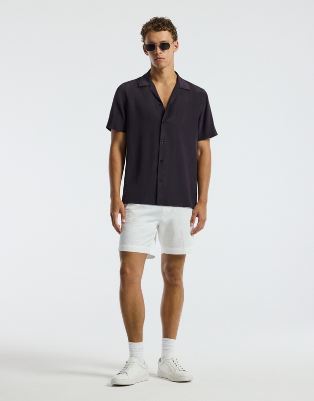 Calibre - Camp Collar Silk Shirt Currant