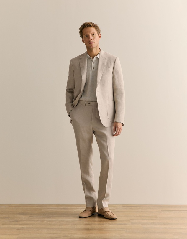 Trenery - Regular Fit Belgian Linen Pant in Flax