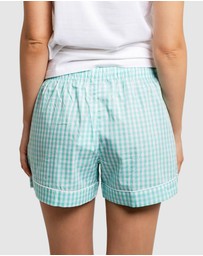 Sant And Abel - Women's Hepburn Gingham Mint Boxer Shorts