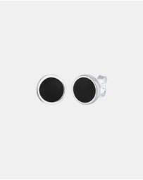Kuzzoi - ICONIC EXCLUSIVE - Earrings Basic Circle Geo Enamel 925 Sterling Silver