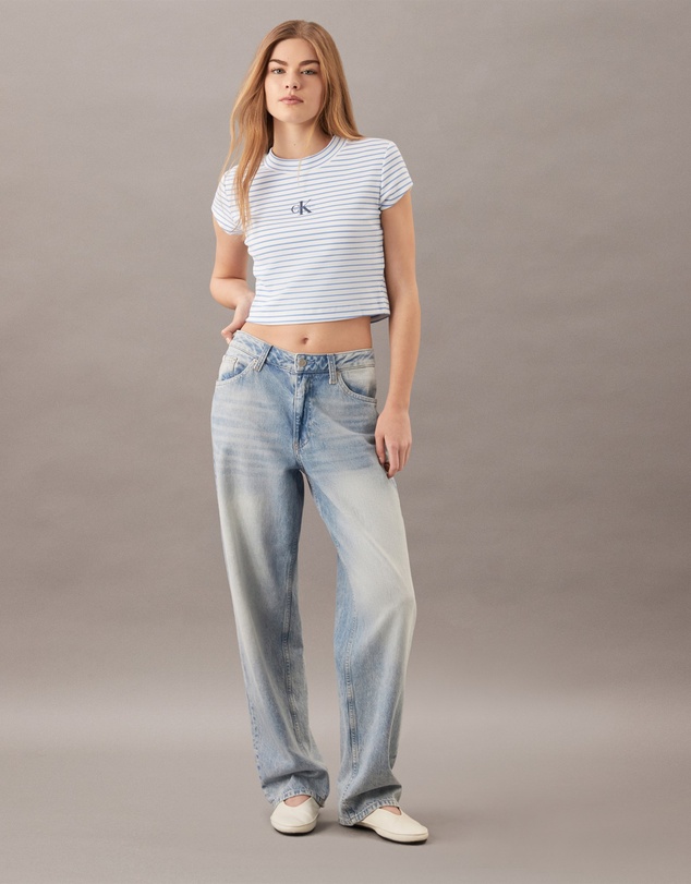 Calvin Klein Jeans - Yarn-Dyed Stripe Monologo Baby Tee