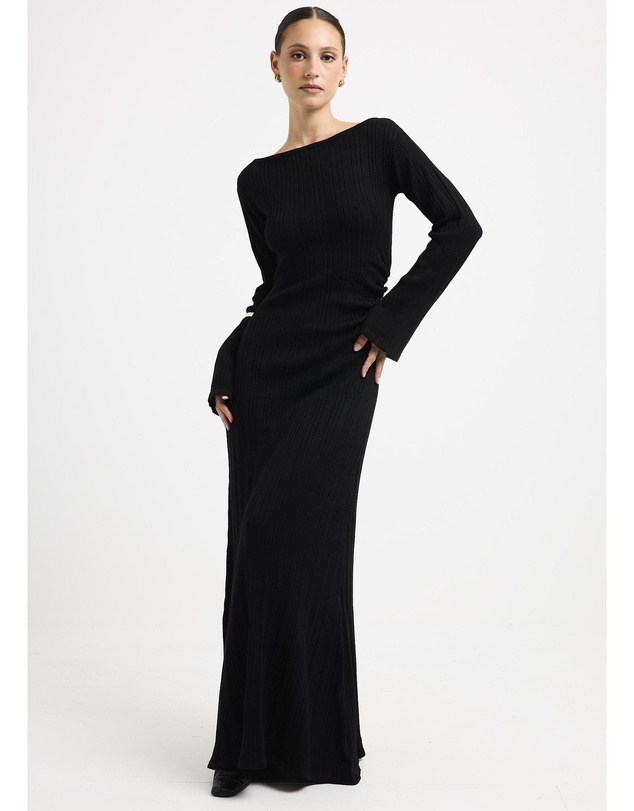 Subtitled - Peyton Off Shoulder Knit Maxi Dress