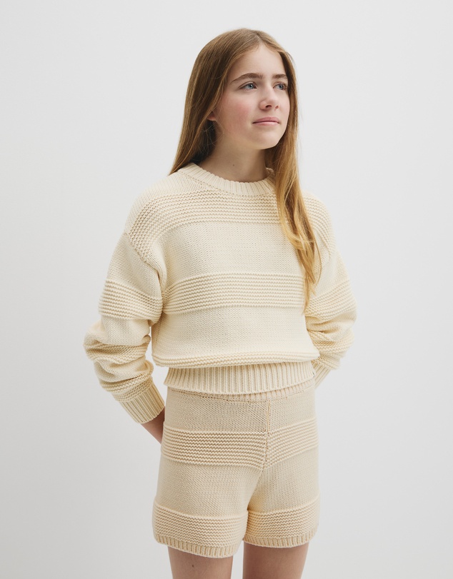 Country Road - Teen Australian Cotton Blend Long Sleeve Relaxed Crop Knit
