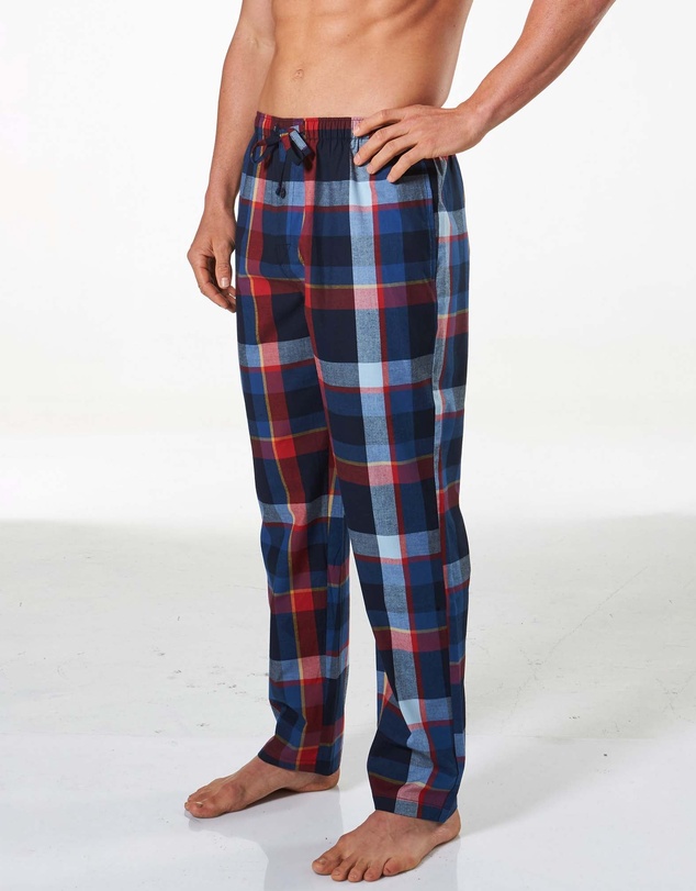 Mitch Dowd - Men's British Check Cotton Pyjama Pant - Navy