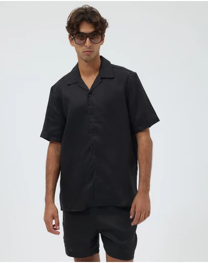 AERE - Euro Resort Linen Camp Collar Shirt
