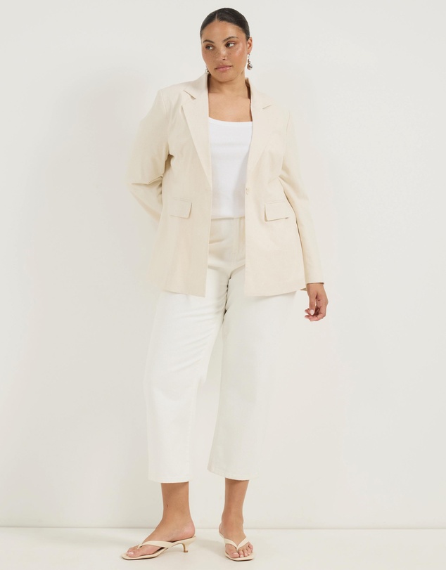 Atmos&Here Curvy - Harper Linen Blend Blazer
