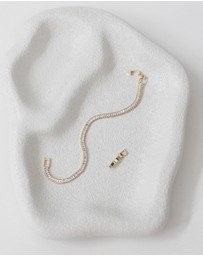 The White Collection - Sidney Bracelet - Baguette Gold Tennis Bracelet