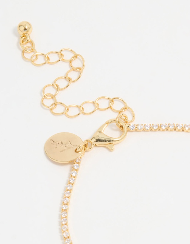 Lovisa - Gold Plated Cubic Zirconia Pave & Round Stone Bracelet