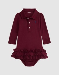 Polo Ralph Lauren - Ruffled Soft Cotton Polo Dress & Bloomer - ICONIC EXCLUSIVE - Babies