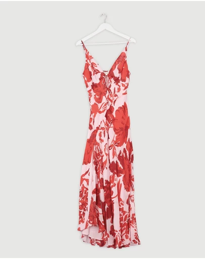 Revibe - Repaired Shona Joy Aleyna Plunged Maxi Dress - AU 12