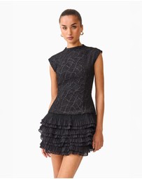 Elliatt - Alexandra Tiered Mini Dress in Black