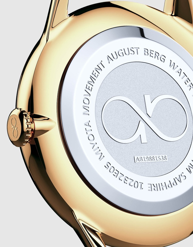 August Berg - Serenity 32mm Rose Gold Plated Mesh Watch