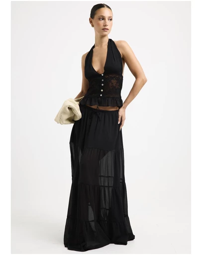 Subtitled - Narissa Ruffle Maxi Skirt