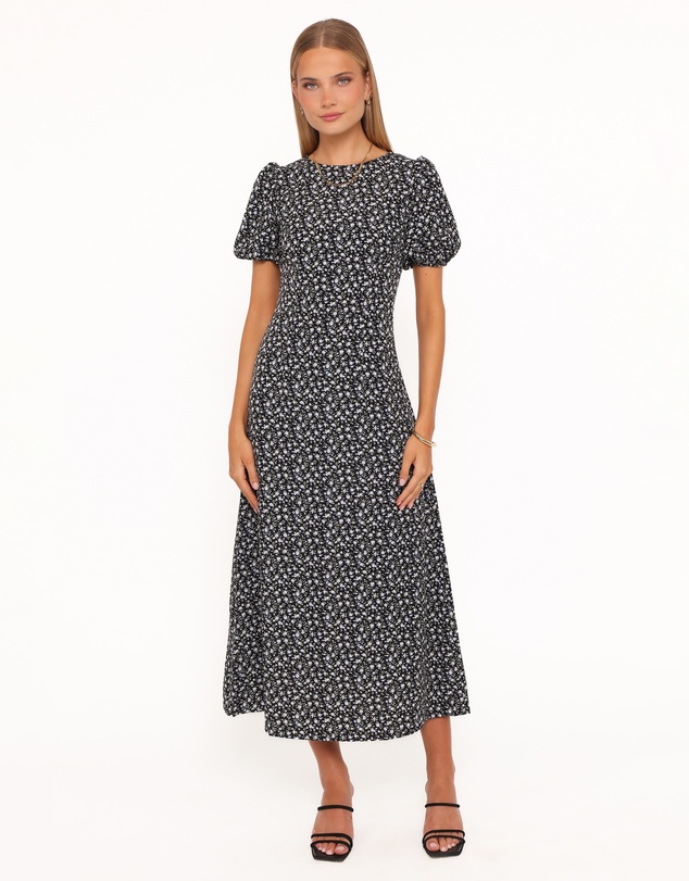 Petal & Pup - Gemima Maxi Dress - Black Ditsy Floral
