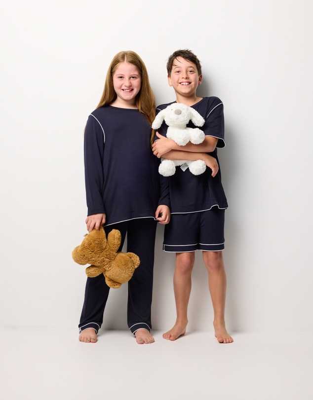 Wanderluxe Sleepwear - Jones TENCEL™ Modal Boxer shorts & Navy Tee Set (Boys)