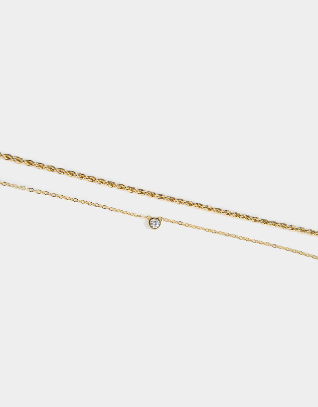 Forcast - Kingsly 16k Gold Plated 2pc Set Necklace