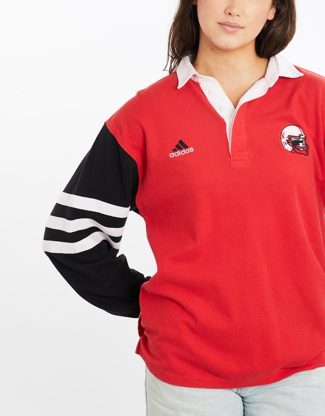 Vintage by The Real Deal - Pre Loved - Vintage 90s Adidas NCAA University of Nebraska Huskers Rugby Shirt