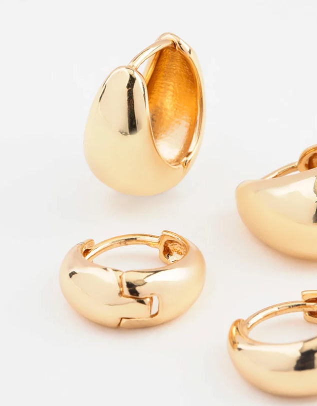 Lovisa - Gold Plated Bubble Huggie Earring Pack